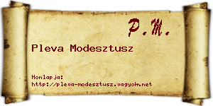 Pleva Modesztusz névjegykártya